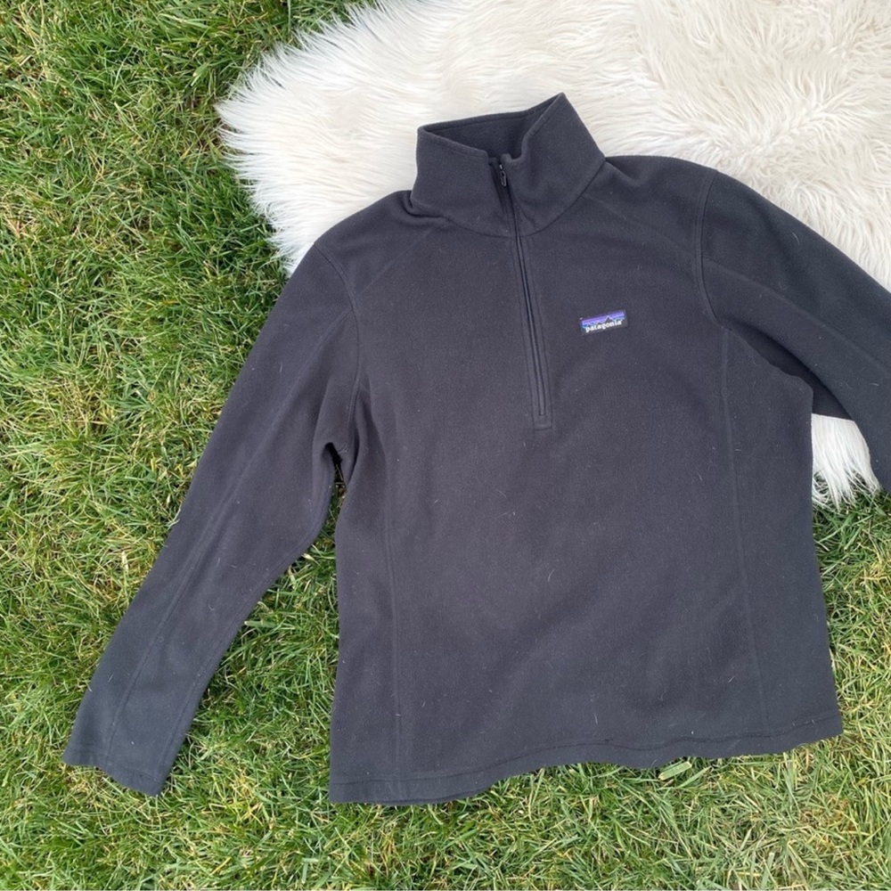 Patagonia 1/4 zip black fleece pullover large